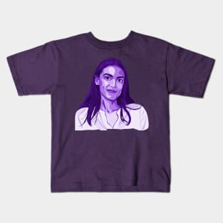 Alexandria Ocasio-Cortez Purple Portrait Kids T-Shirt